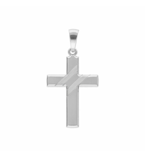 PENDENTIF GROSSE CROIX ARGENT RHODIE