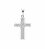 PENDENTIF GROSSE CROIX ARGENT RHODIE