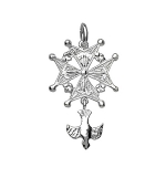 PENDENTIF CROIX HUGUENOTE MD HOMME ARGENT RHODIE