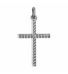 PENDENTIF ARGENT RHODIE MOYENNE CROIX DIAMANTE