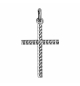 PENDENTIF ARGENT RHODIE MOYENNE CROIX DIAMANTE