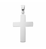 PENDENTIF GROSSE CROIX 32MM ARGENT RHODIE LISSE A GRAVER