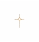 PENDENTIF CROIX ARGENT ET DORURE JAUNE AVEC OXYDES BLANCS SERTIS