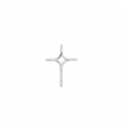 PENDENTIF CROIX ARGENT RHODIE AVEC OXYDES BLANCS SERTIS