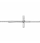 BRACELET ARGENT RHODIE CROIX COUCHEE 1 OXYDE BLANC 15,5+2CM