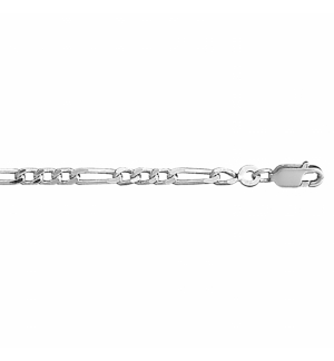 CHAINE 1+3 3MM 50CM ARGENT RHODIE