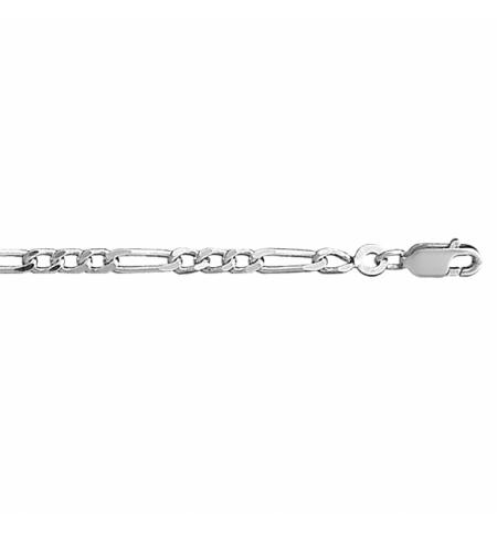 CHAINE 1+3 3MM 50CM ARGENT RHODIE