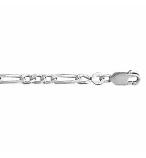 CHAINE 1+3 3MM 45CM ARGENT RHODIE 