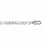 CHAINE 1+3 3MM 45CM ARGENT RHODIE 