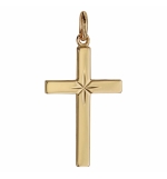 PENDENTIF CROIX PLAQUÉ OR GRAND MODELE DIAMANTE ETOILE