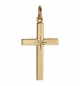 PENDENTIF CROIX PLAQUÉ OR GRAND MODELE DIAMANTE ETOILE