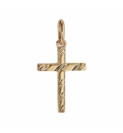 PENDENTIF CROIX PLAQUÉ OR DIAMANTE