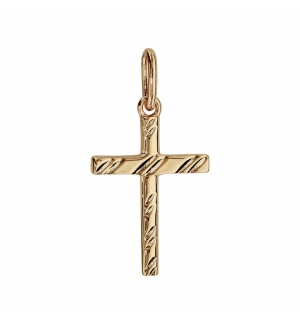 PENDENTIF CROIX PLAQUÉ OR DIAMANTE