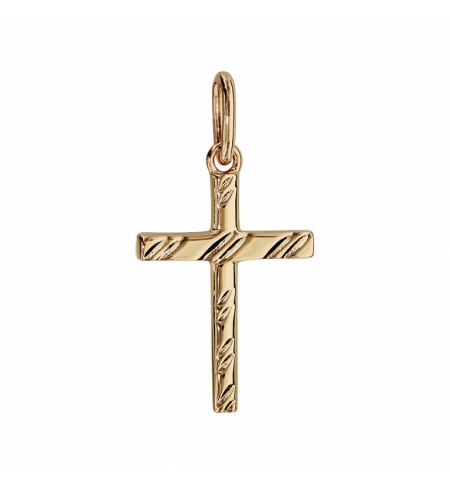 PENDENTIF CROIX PLAQUÉ OR DIAMANTE