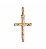 PENDENTIF CROIX PLAQUÉ OR DIAMANTE