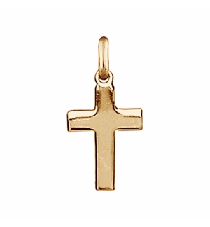 PENDENTIF CROIX PLATE 18MM PLAQUÉ OR