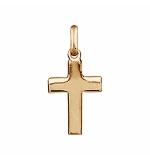 PENDENTIF CROIX PLATE 18MM PLAQUÉ OR