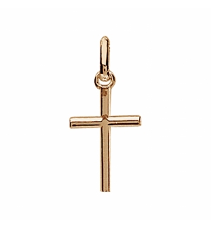 PENDENTIF PLAQUÉ OR MOYENNE CROIX PLATE 18MM