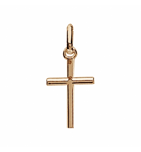 PENDENTIF PLAQUÉ OR MOYENNE CROIX PLATE 18MM PENDENTIF PLAQUÉ OR MOYENNE CROIX PLATE 18MM