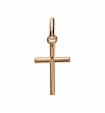 PENDENTIF PLAQUÉ OR MOYENNE CROIX PLATE 18MM