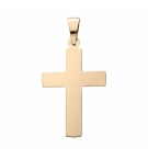PENDENTIF GROSSE CROIX 32MM PLAQUÉ OR LISSE A GRAVER