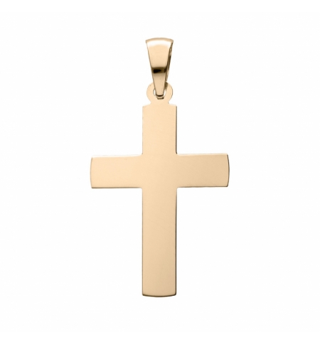 PENDENTIF GROSSE CROIX 32MM PLAQUÉ OR LISSE A GRAVER