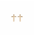 BOUCLES D'OREILLES TIGE PLAQUÉ OR CROIX 