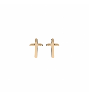 BOUCLES D'OREILLES TIGE PLAQUÉ OR CROIX 