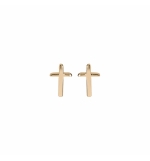 BOUCLES D'OREILLES TIGE PLAQUÉ OR CROIX 
