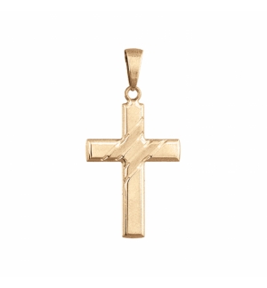 PENDENTIF GROSSE CROIX PLAQUÉ OR 