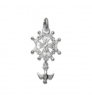 PENDENTIF CROIX HUGUENOTE ARGENT RHODIÉ 