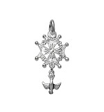 PENDENTIF CROIX HUGUENOTE ARGENT RHODIÉ 