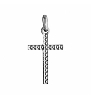 PENDENTIF ARGENT RHODIÉ PETITE CROIX DIAMANTE