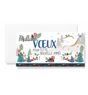 MAXI CARNET MV : Colombe et paysage de Noël