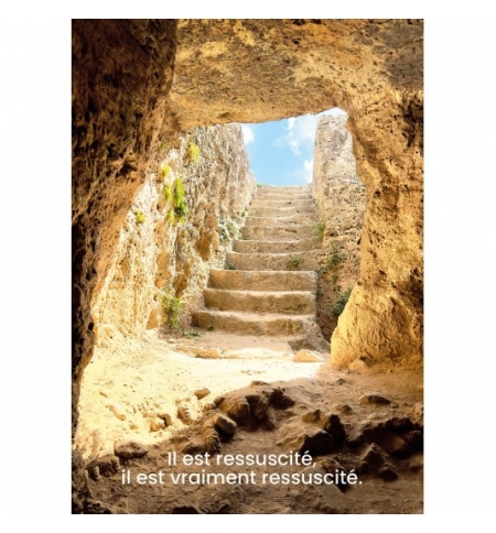 CARTE avec verset Grotte avec escalier