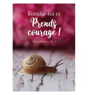 Carte Avec Verset Escargot devant un fond de fleurs rose