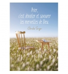 CARTE CITATION Chaise et table dans un champ de blé