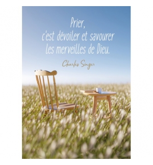 CARTE CITATION Chaise et table dans un champ de blé