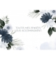 CARTE Avec message Fleurs bleu nuit en aquarelle