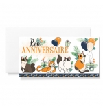 MAXI CARTE : Chats, ballons et cadeaux