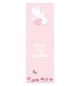 SIGNET Colombe sur fond rose "Pour ton baptême"