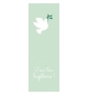 SIGNET Colombe sur fond vert "Pour ton baptême"