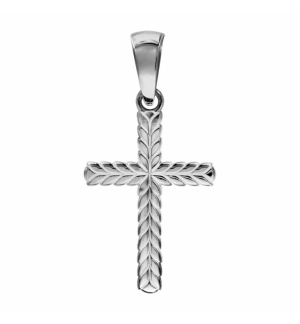 PENDENTIF ARGENT RHODIÉ CROIX TRESSEE