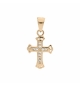 PENDENTIF PLAQUÉ OR CROIX OXYDES BLANCS SERTIS