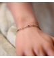 BRACELET PLAQUÉ OR CROIX ET OXYDES BLEUS 16+3CM