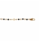 BRACELET PLAQUÉ OR CROIX ET PERLES SYNTHETIQUE NOIRES 16+3CM 