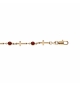 BRACELET PLAQUÉ OR CROIX ET OXYDES ROUGE 16+3CM