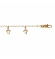 BRACELET PLAQUÉ OR PAMPILLES CROIX 16+3CM