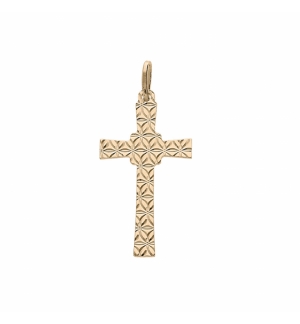 PENDENTIF ARGENT ET DORURE JAUNE CROIX DIAMANTÉ ETOILE