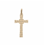 PENDENTIF ARGENT ET DORURE JAUNE CROIX DIAMANTÉ ETOILE